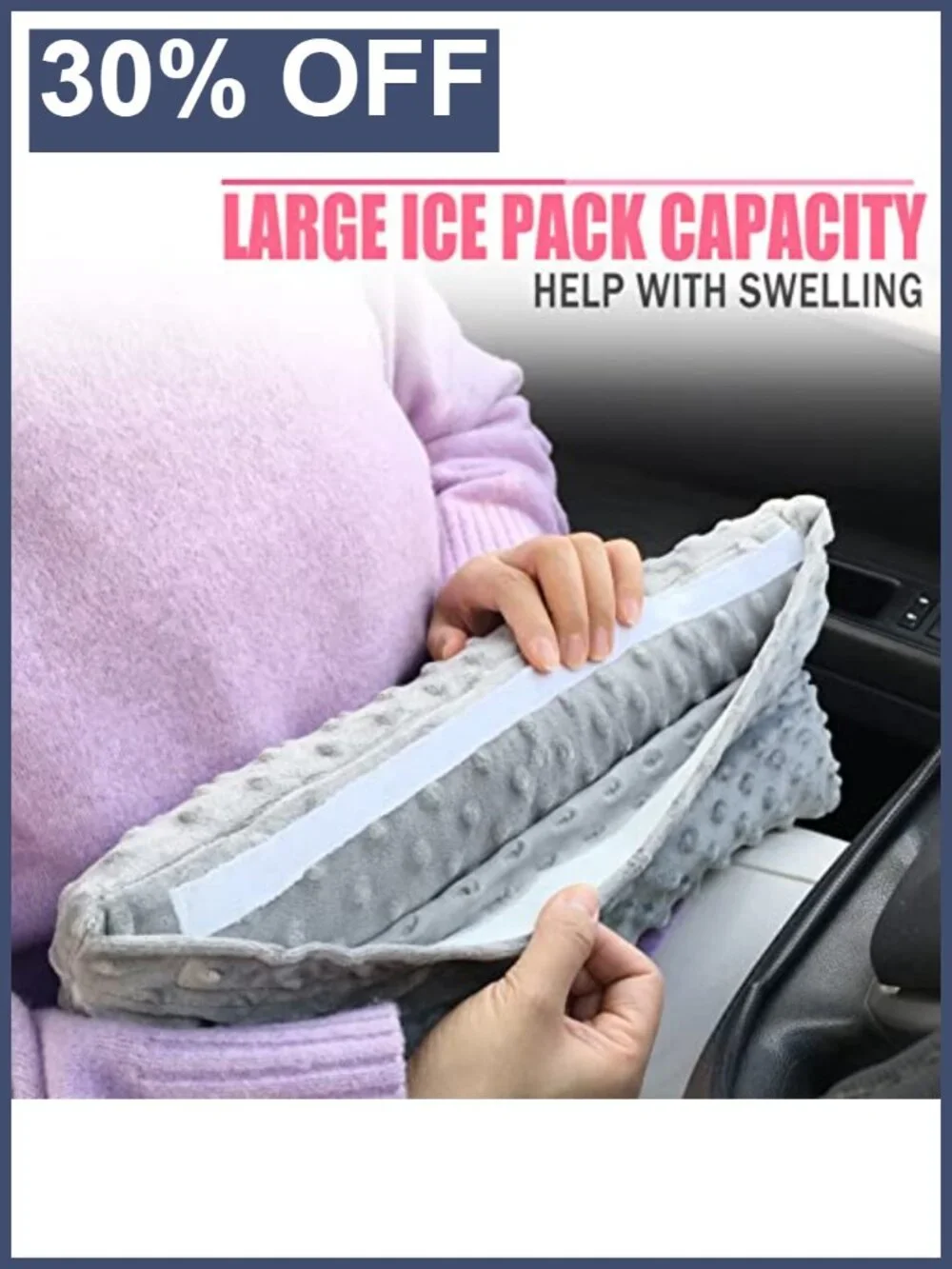 Post Surgery Seatbelt Pillow Abdominal Recovery Cushion Minky Dot